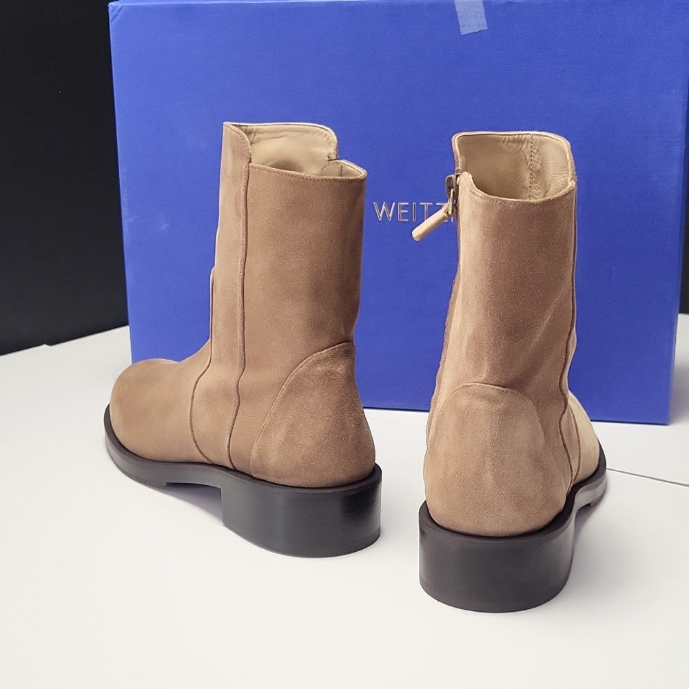 NIB$595 Stuart Weitzman 5050 Bold Zip Bootie Khaki Ankle Boots 11 - Picture 10 of 16